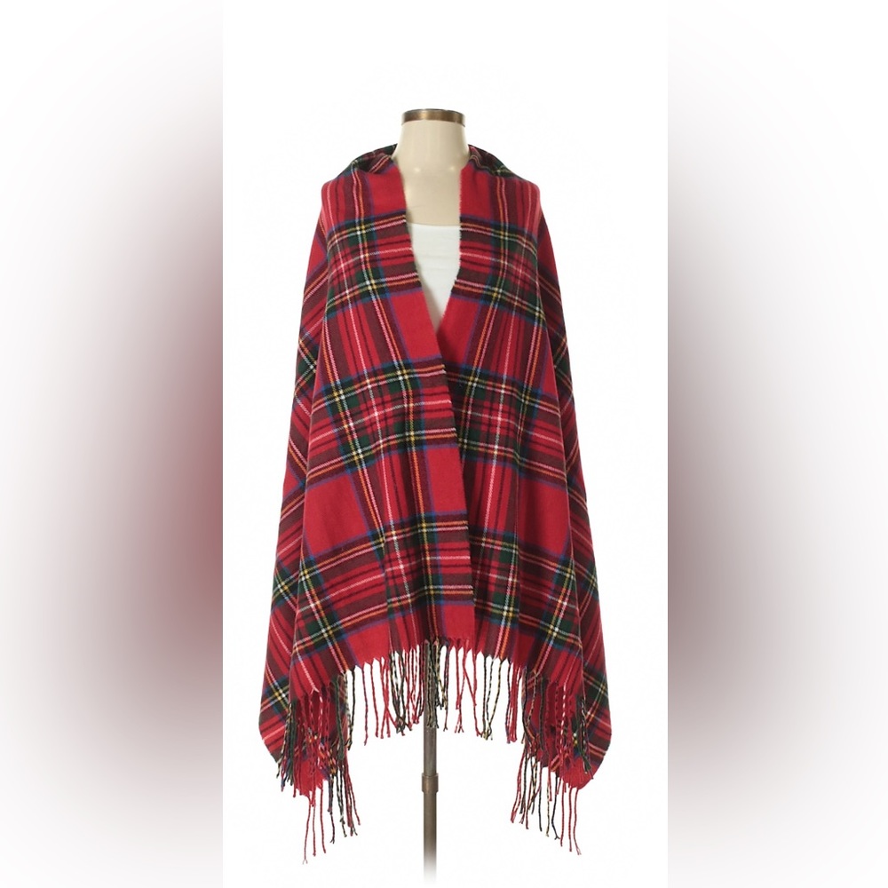 Mud Pie plaid wrap with arm holes